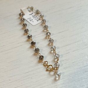 Petit Papillon Handmade 14k Gold Filled & Smokey Topaz Bracelet